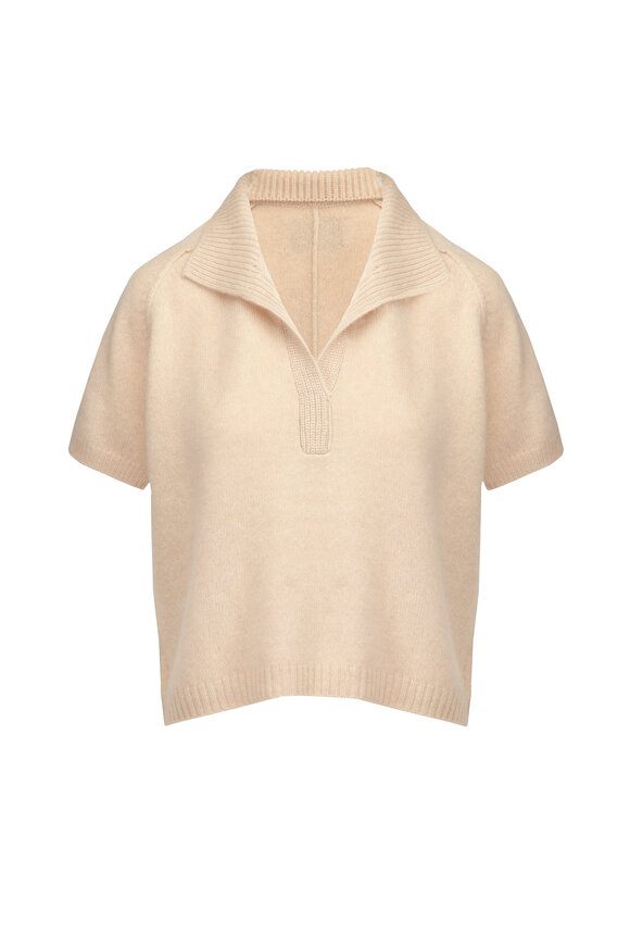 Brochu Walker Marlow Sandstone Cashmere Polo Sweater - view 1