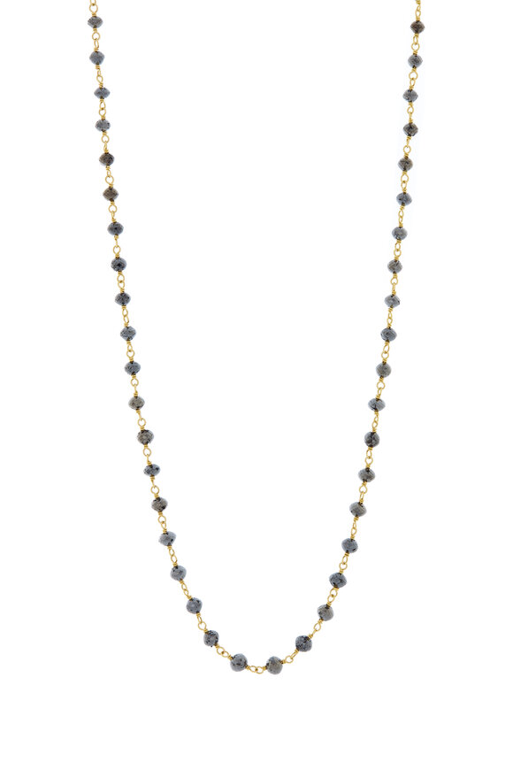 Caroline Ellen - 20K Yellow Gold Black Diamond Wrap Necklace