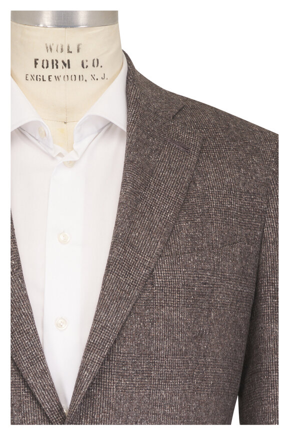 Atelier Munro Taupe Check Silk & Wool Suit - view 1