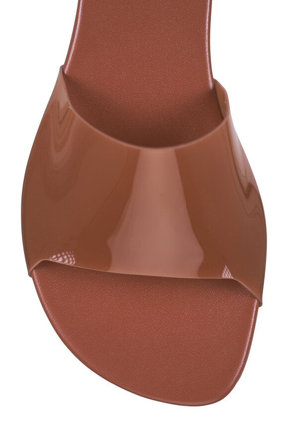 Amina Muaddi Bianca Latte Glass Flat - view 6