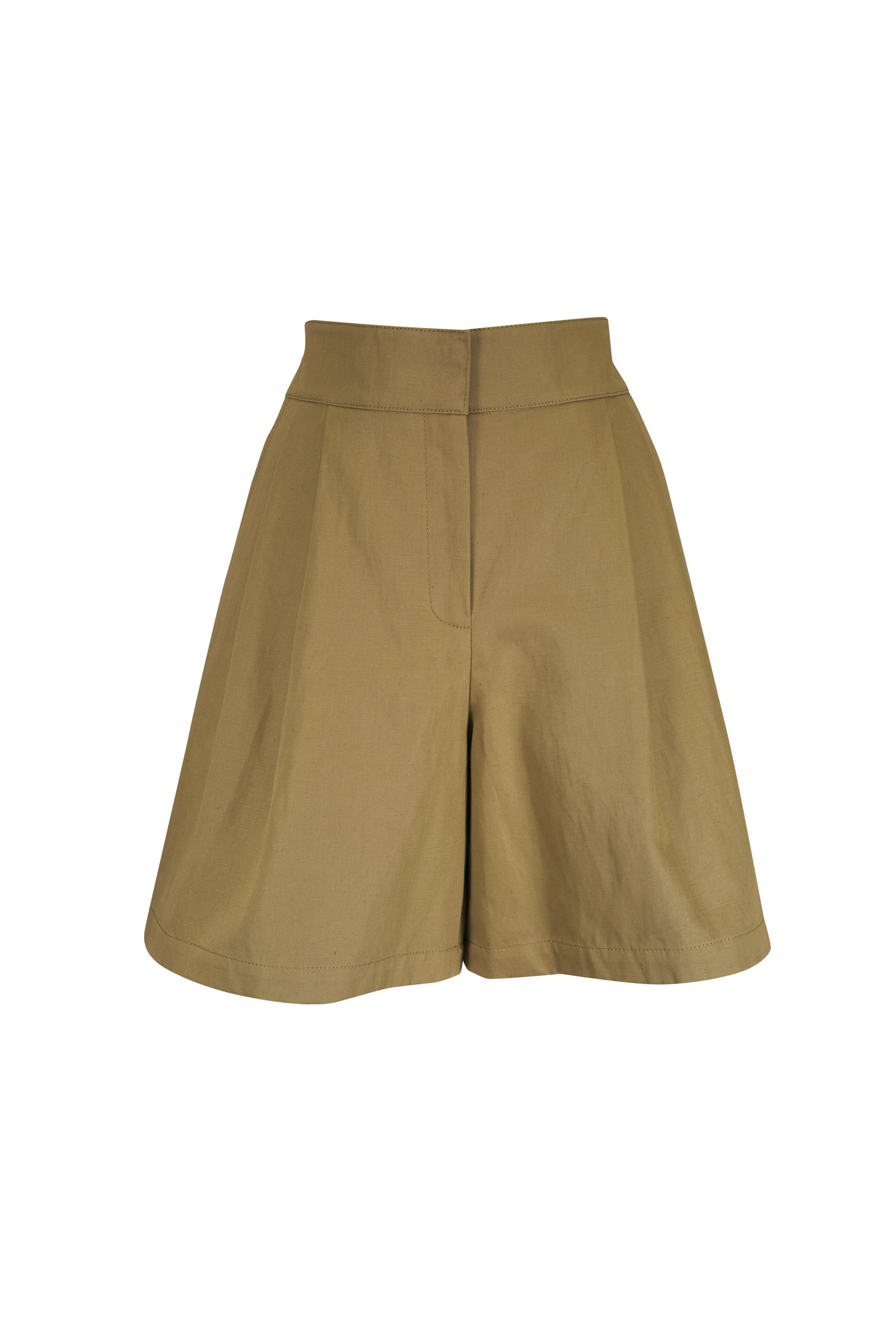 Lafayette 148 New York - Leroy Loden Green Cotton & Linen Shorts