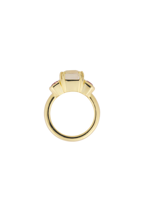 Lauren K 18k Yellow Gold Tourmaline & Moonstone Ring - view 2