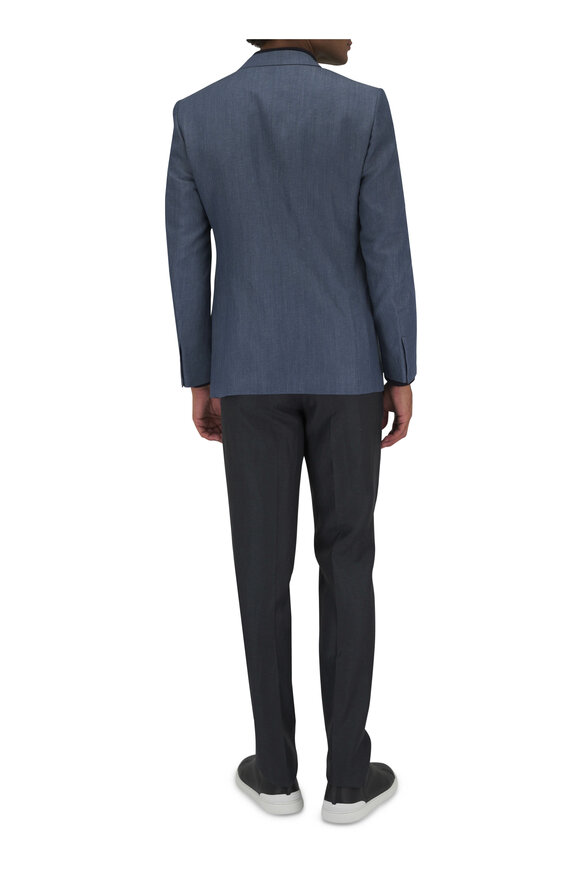 Zegna - Denim Blue Wool & Linen Sportcoat