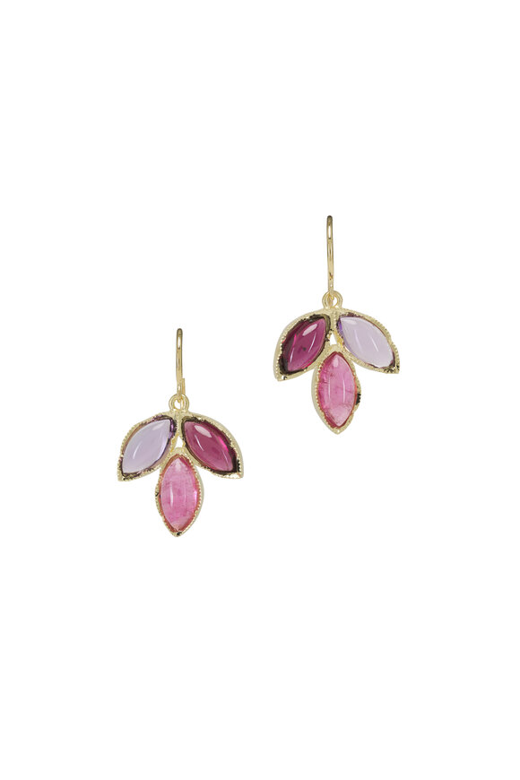 Irene Neuwirth Tourmaline, Rose De France & Garnet Earrings