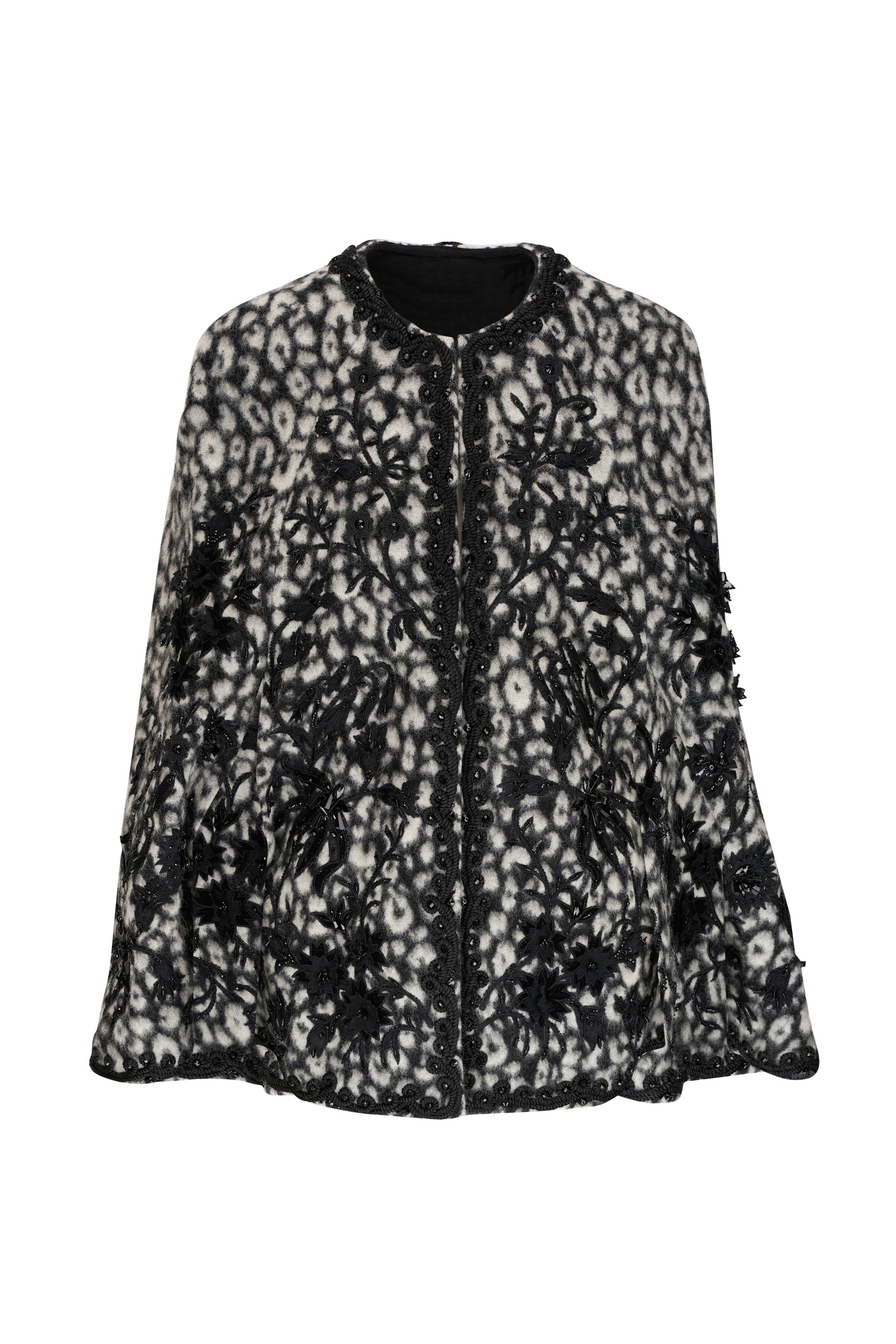 Carolina Herrera - Black Multi Embellished Cape | Mitchell