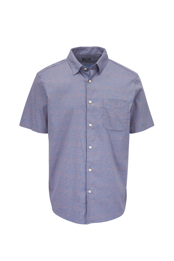 Faherty Brand Movement™ Monterey Blue Blossom Print Sport Shirt