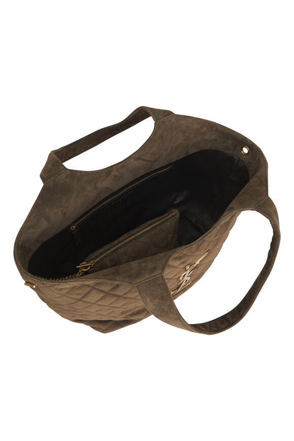 Saint Laurent Medium Icare Light Musk Suede Shopping Tote - view 5