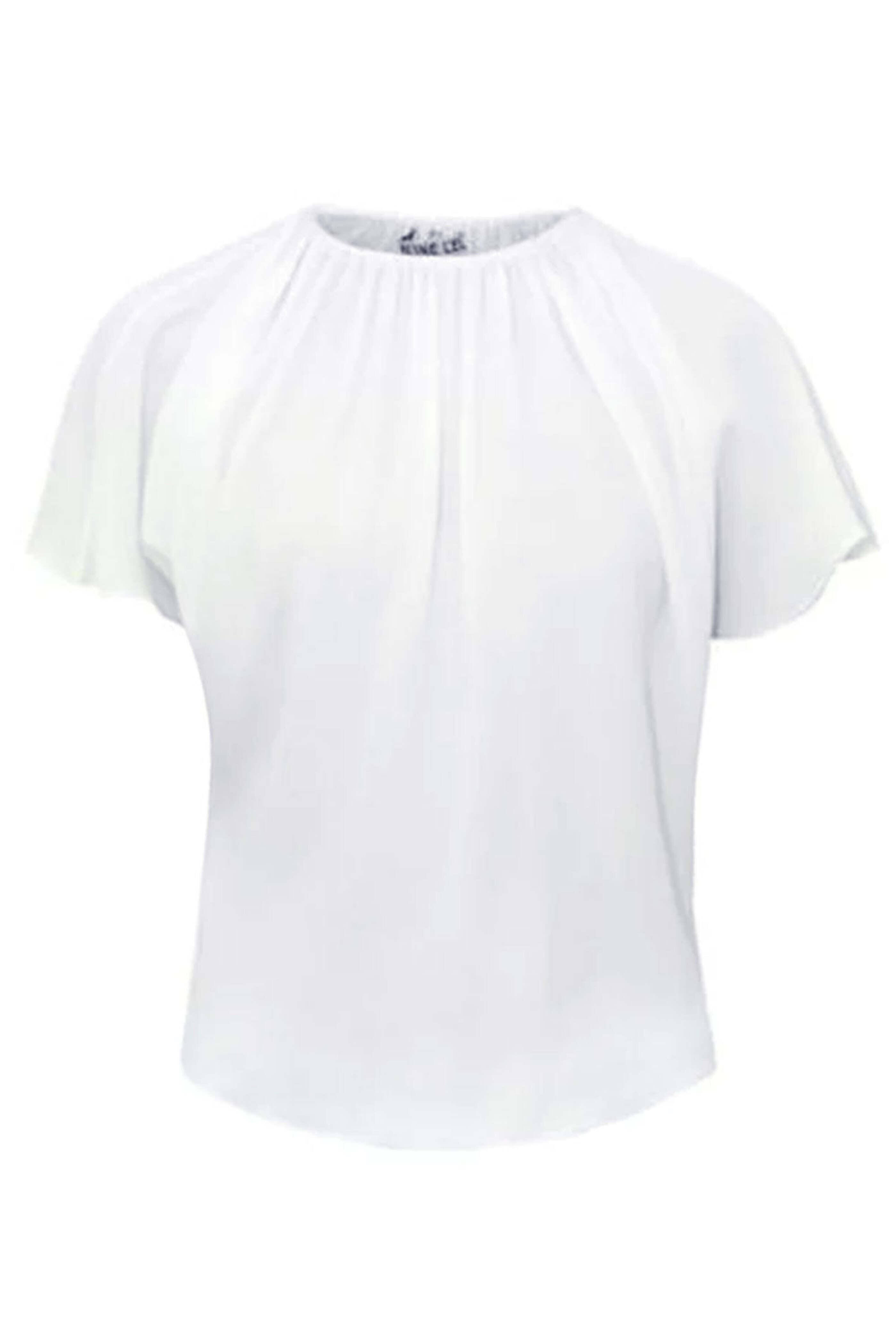 Edeline Lee - Ivory Crinkle Georgette O Neck Oracle Blouse