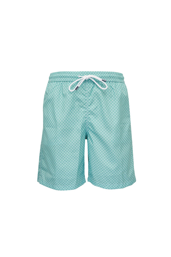 Fedeli Green Print Swim Trunks