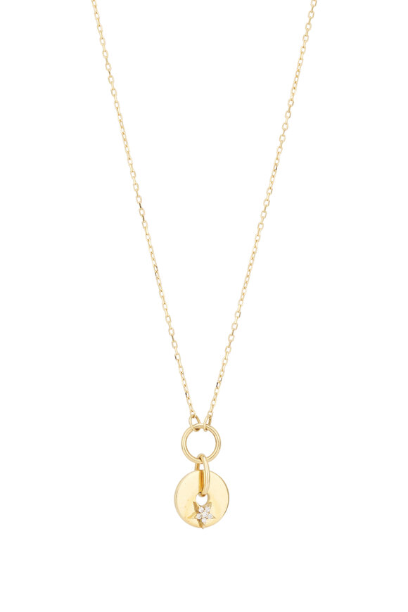 Foundrae Star Disk Drop Necklace - view 2