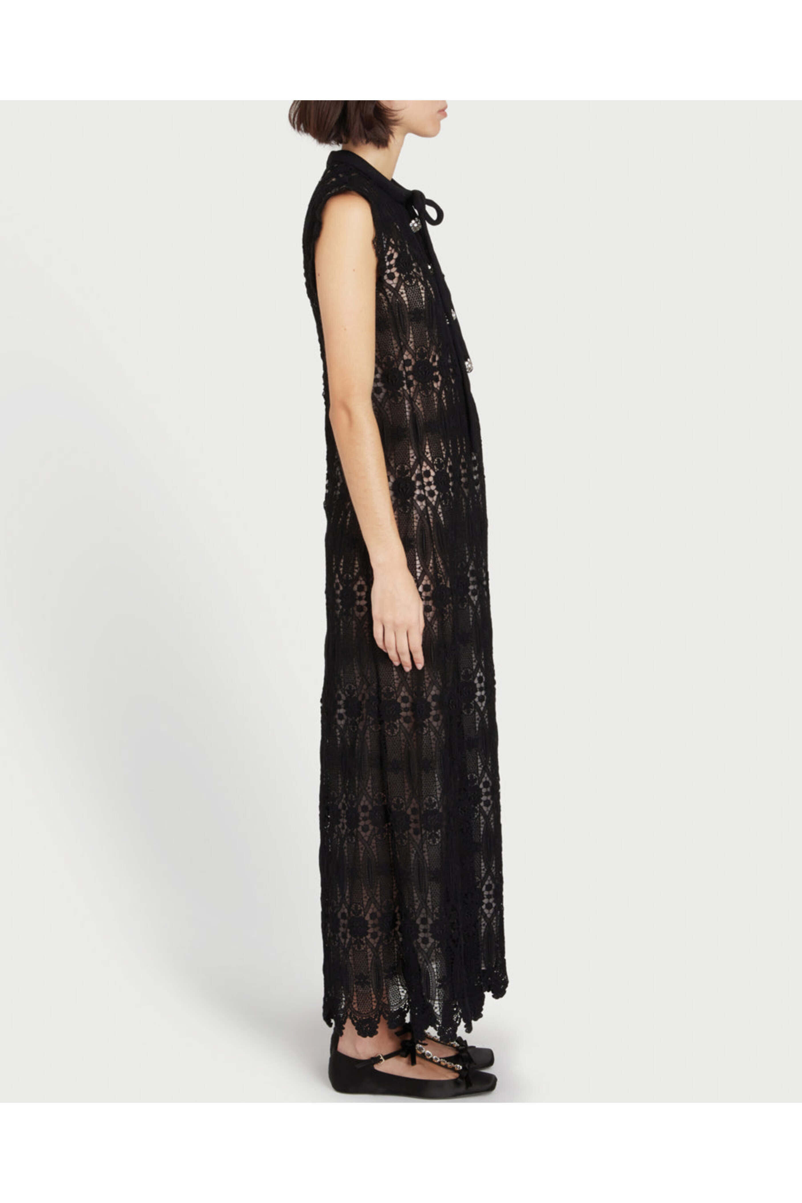 Giambattista Valli - Black Macrame Midi Dress | Mitchell Stores