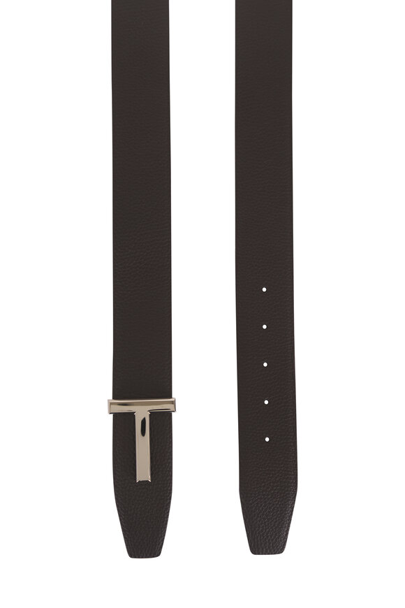 Tom Ford Black & Brown Reversible Leather Belt - view 2
