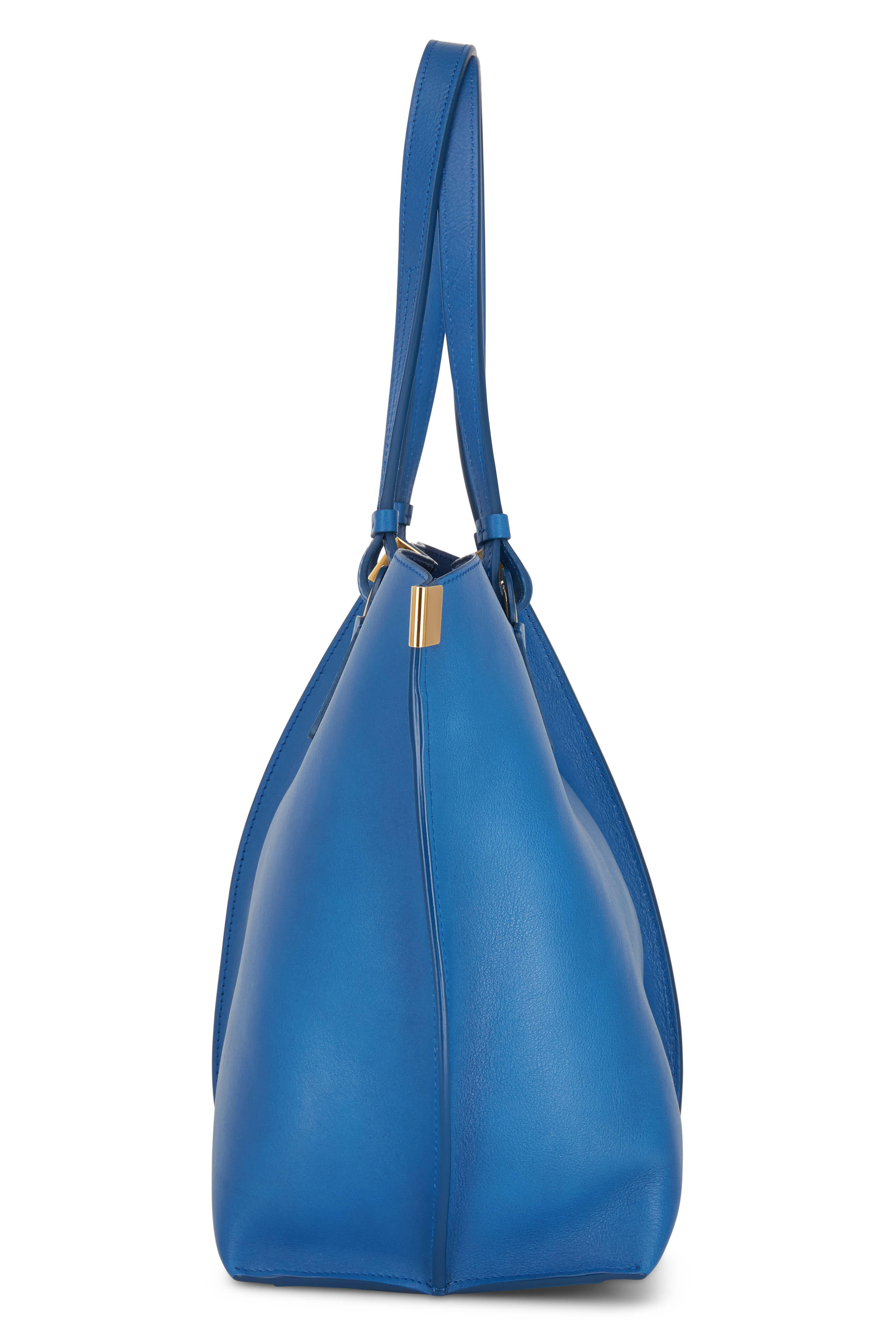 ハンドバッグ CHLOE Woman Handbag Blue CHC24AS611N72 44Q Chloé - Vick Smoky Blue Leather Medium Tote | Mitchell Stores