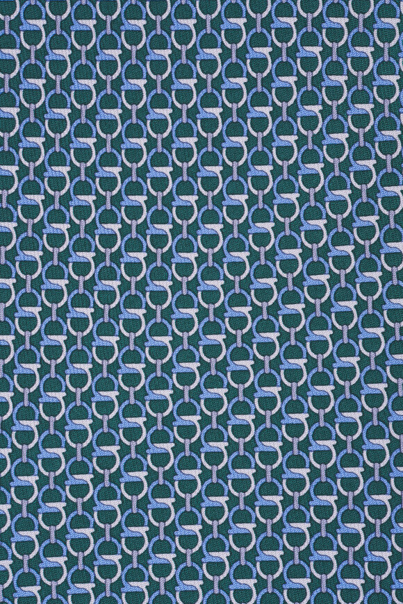 Ferragamo Green Gancini Print Silk Necktie - view 2