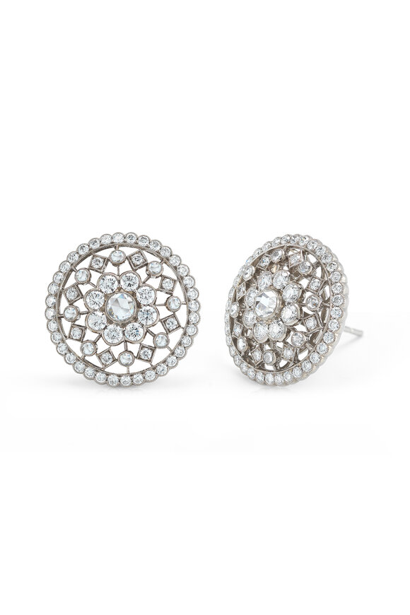 Kwiat - Vintage White Gold Diamond Earrings