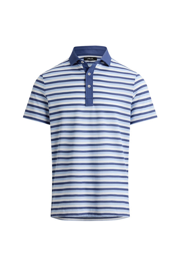 RLX Ralph Lauren Royal Blue Multi Stripe Pique Polo - view 4