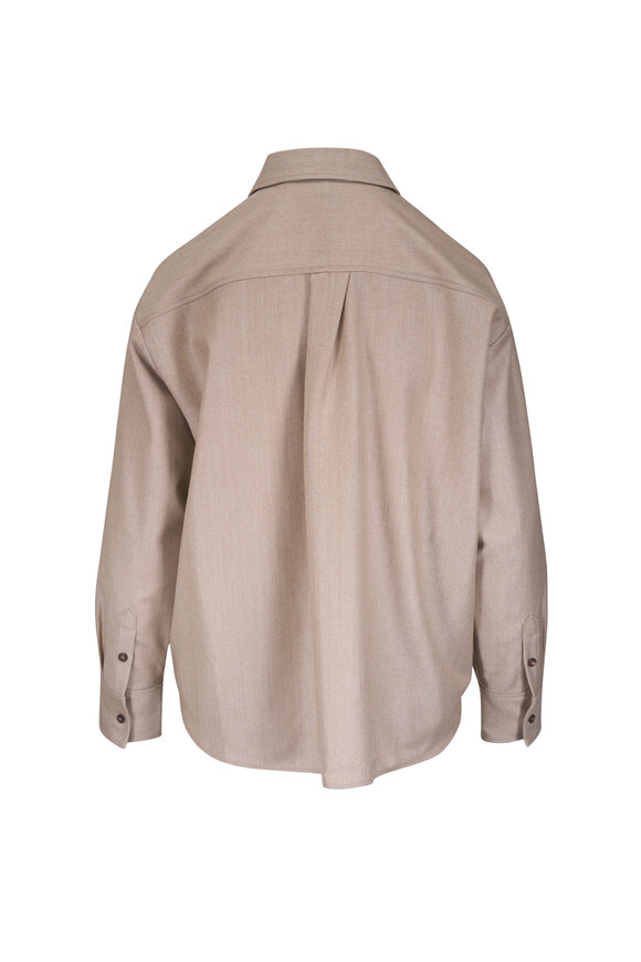 Bogner Robyn Camel Herringbone Wool Blouse - view 2