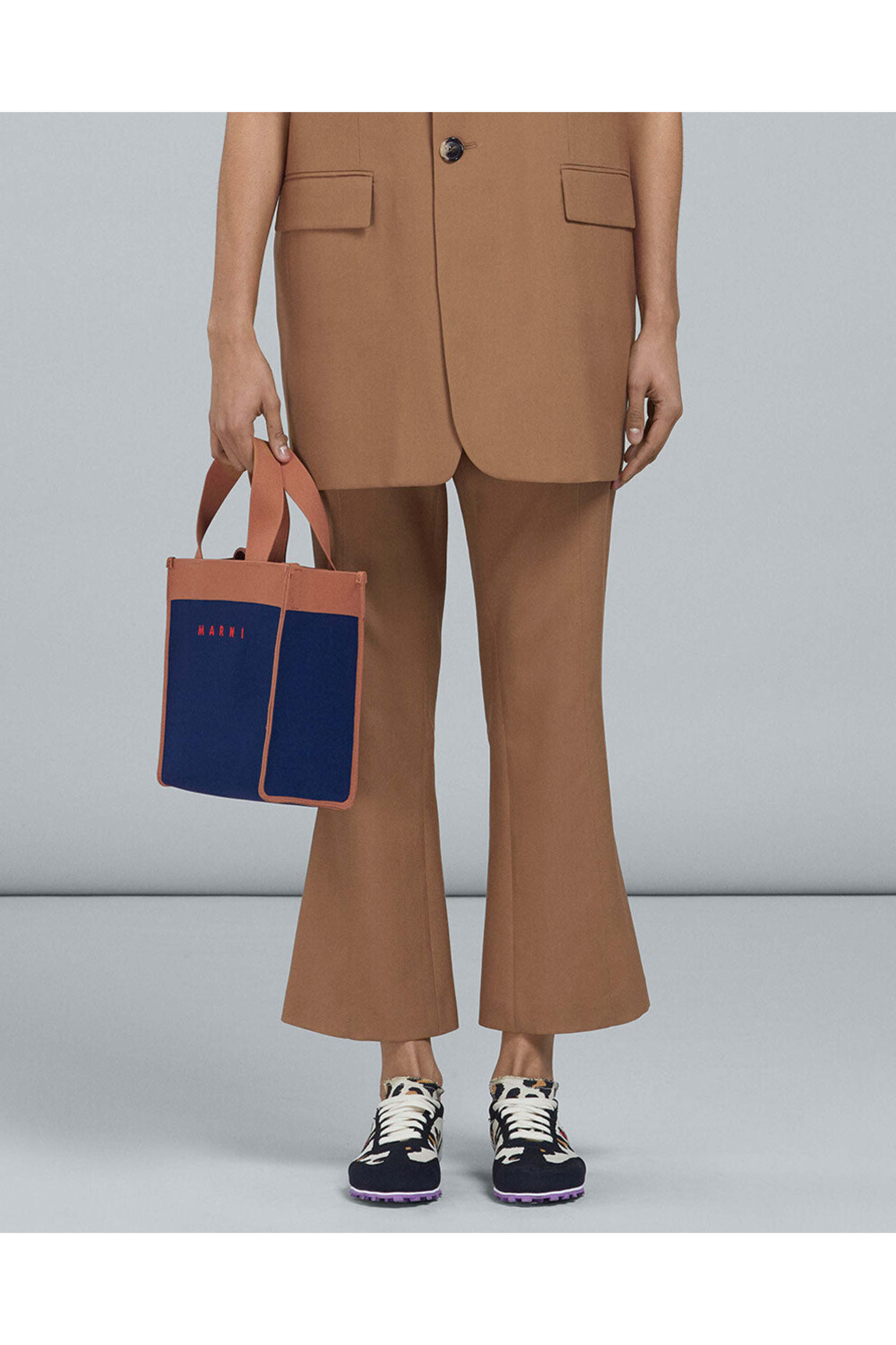 Marni - Small Shopping Bag in Iris and Peanut