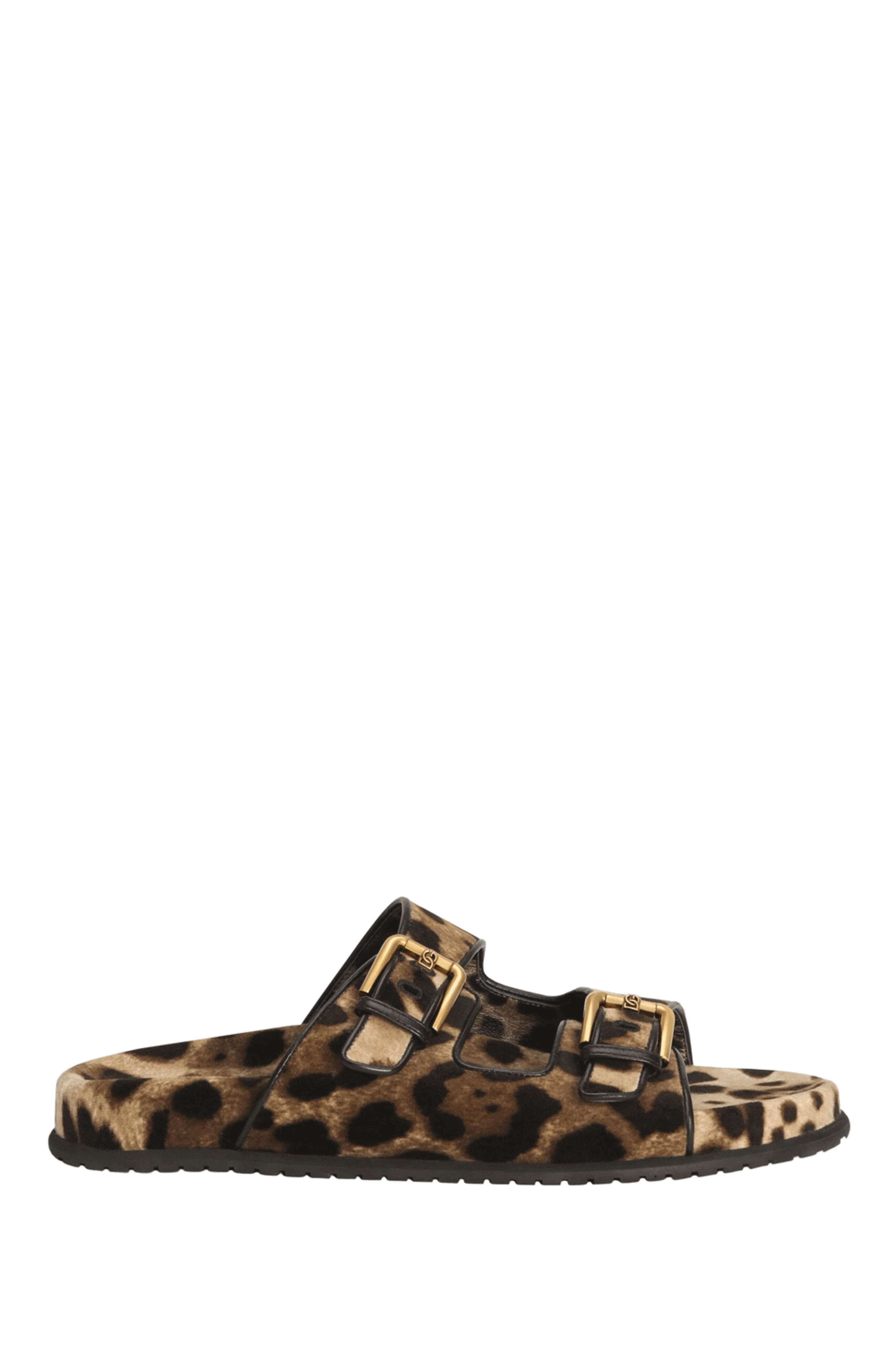Dolce & Gabbana - Double Buckle Slide in Leopard