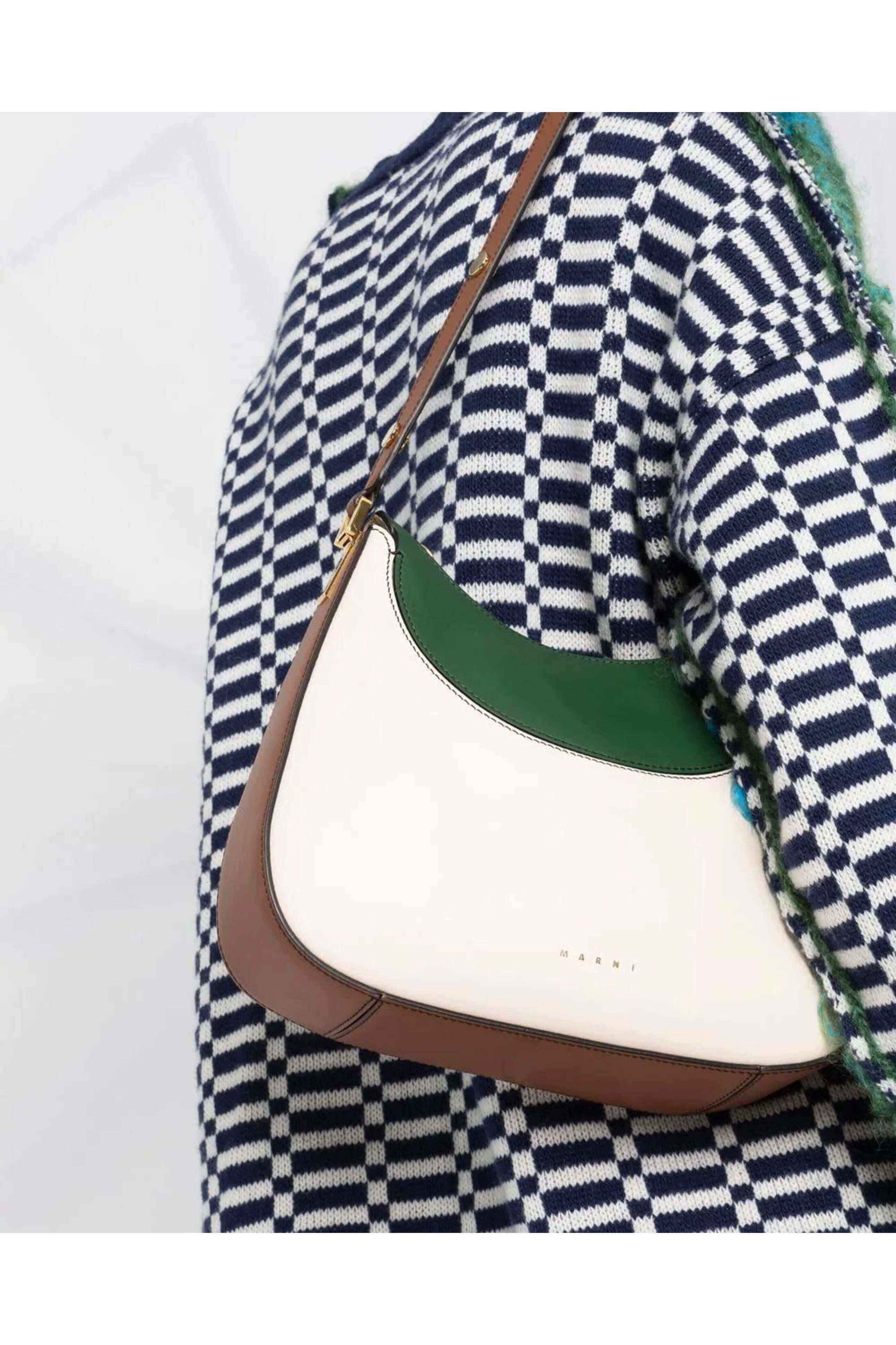 Marni - Milano Small Hobo Bag in White Brown and Green