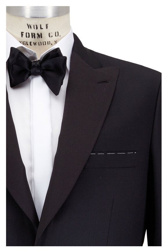 Brioni - Black Wool Peak Lapel Tuxedo 