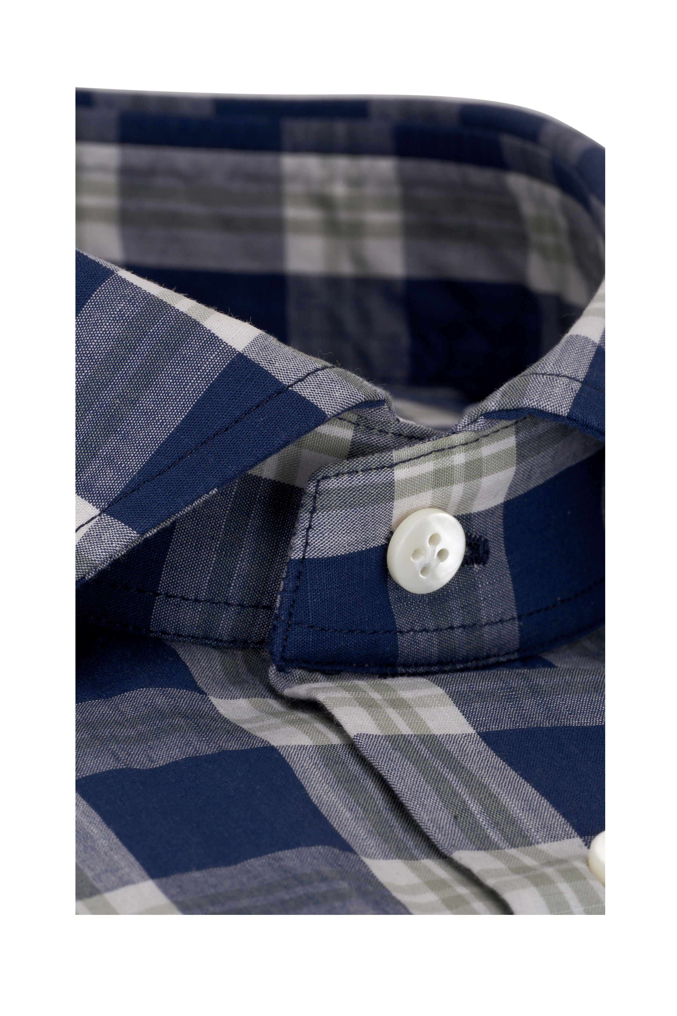 Guglielminotti - Navy & Green Check Dress Shirt