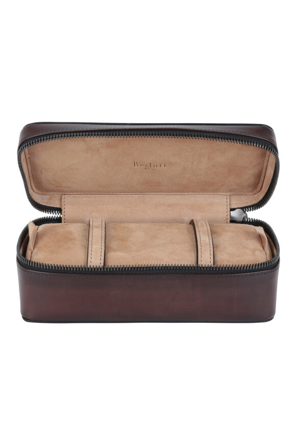 Berluti - Venezia Brown Leather Travel Watch Case