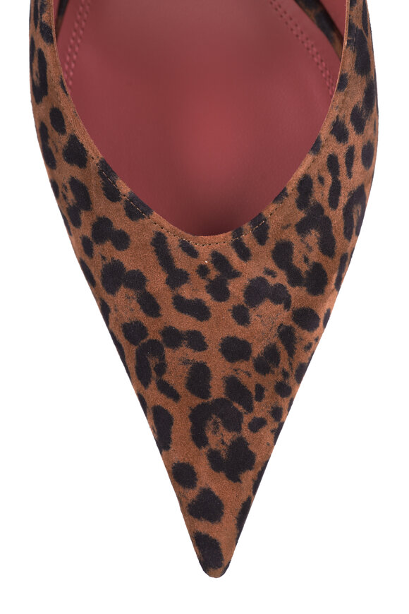 Amina Muaddi Anok Animal Print Suede Slingback, 55mm - view 5