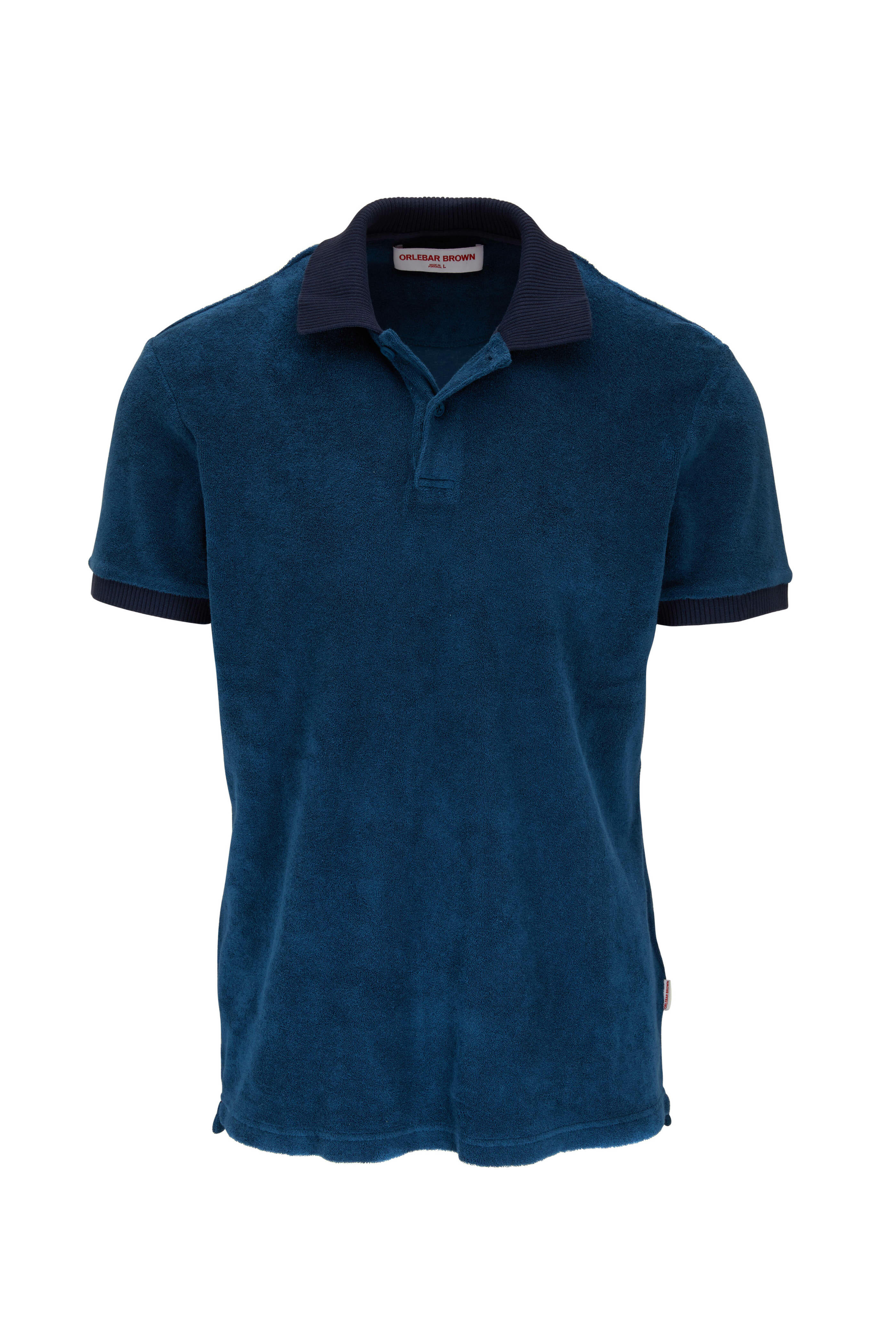 Orlebar Brown - Jarrett Toweling Blue Slate Polo