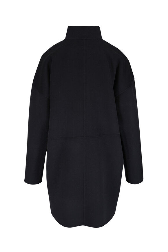 Kinross Black Wool & Cashmere Weekend Coat - view 2