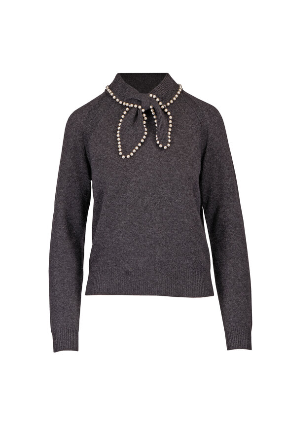 Essentiel Antwerp Kasa Steel & Pearl Scarf Sweater - view 1