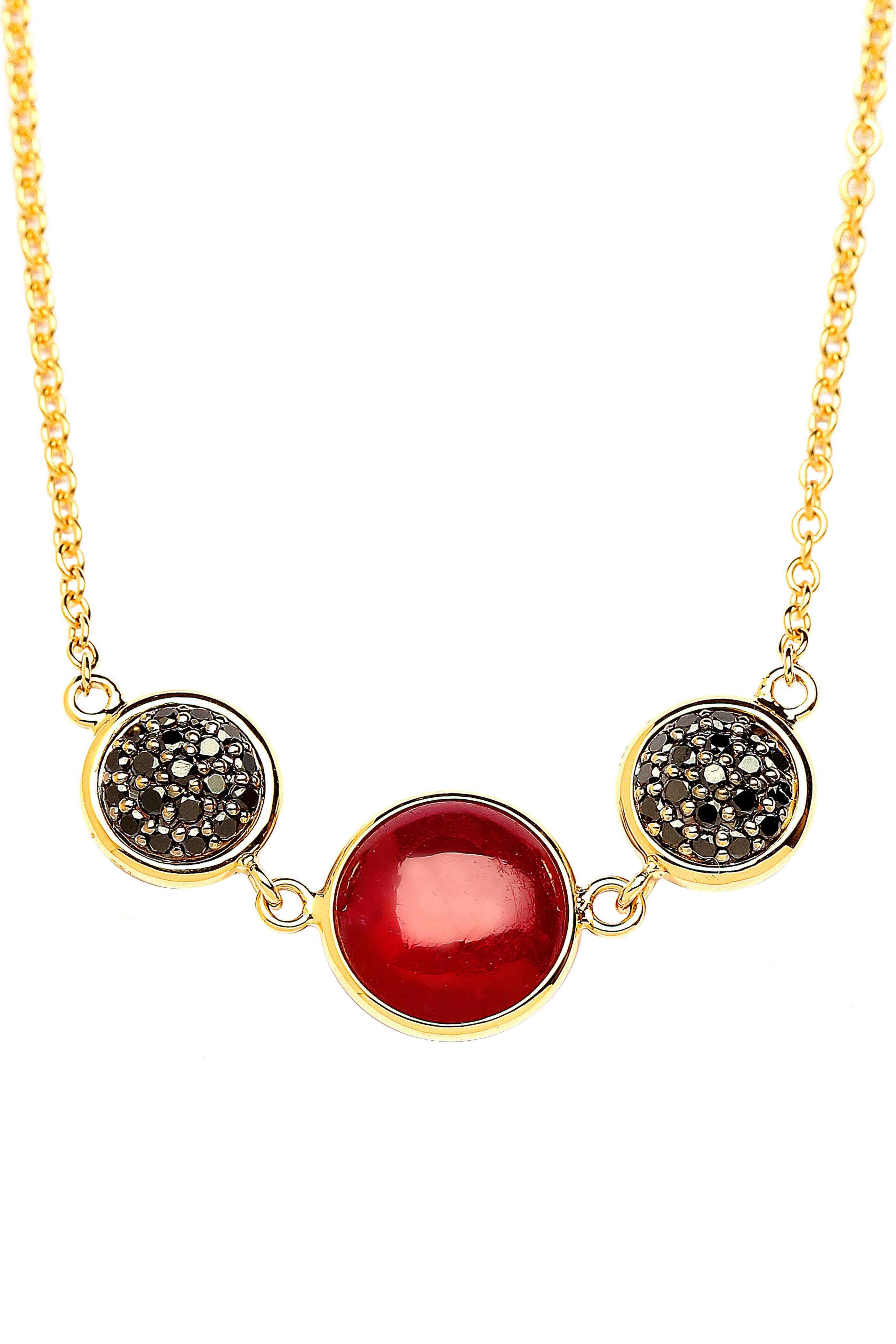 Syna - Chakra Yellow Gold Ruby Reverse Necklace