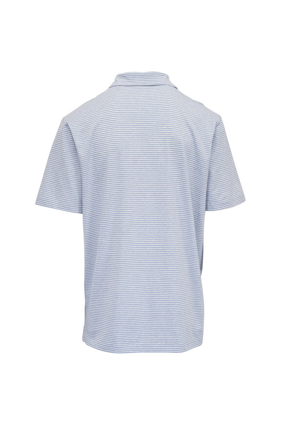 Peter Millar Crown Flex Cloudy Blue Stripe Polo - view 2