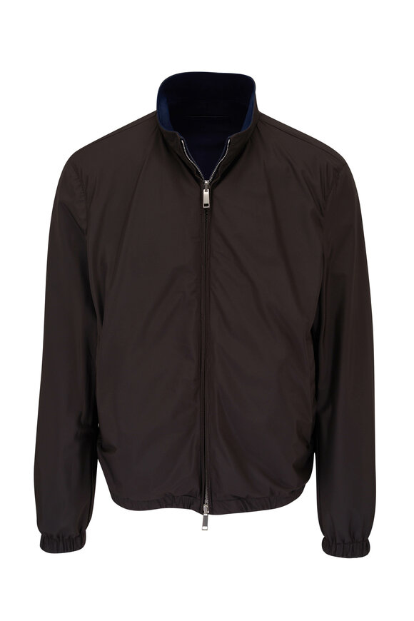 Zegna - Dark Blue Nubuck Reversible Jacket 