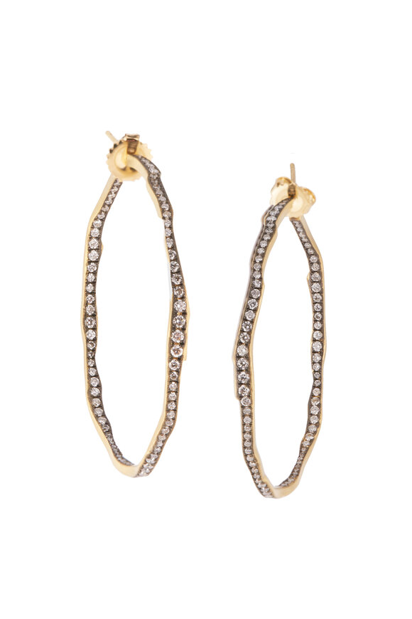 Sylva & Cie 18k Yellow Gold Lillian Diamond Hoops - view 1