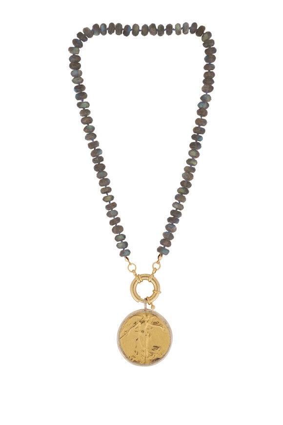 Cristina V. Labradorite Rondelle Pendant Necklace - view 1