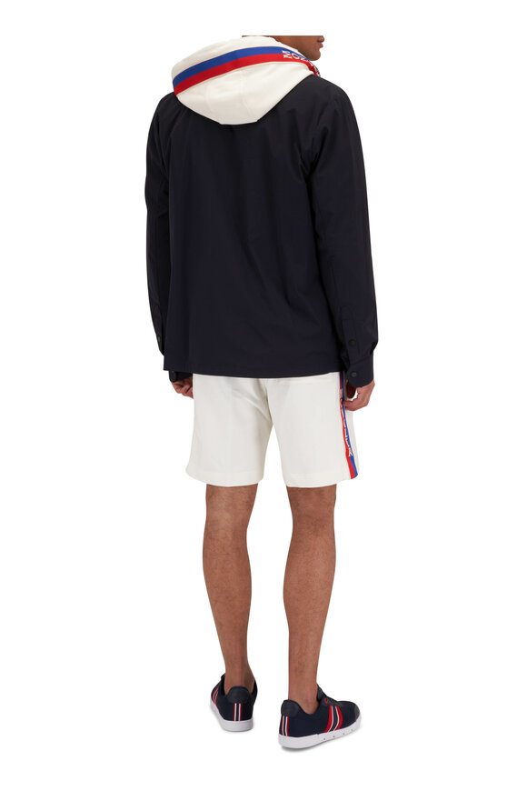 Moncler - White Full Zip Striped Hoodie