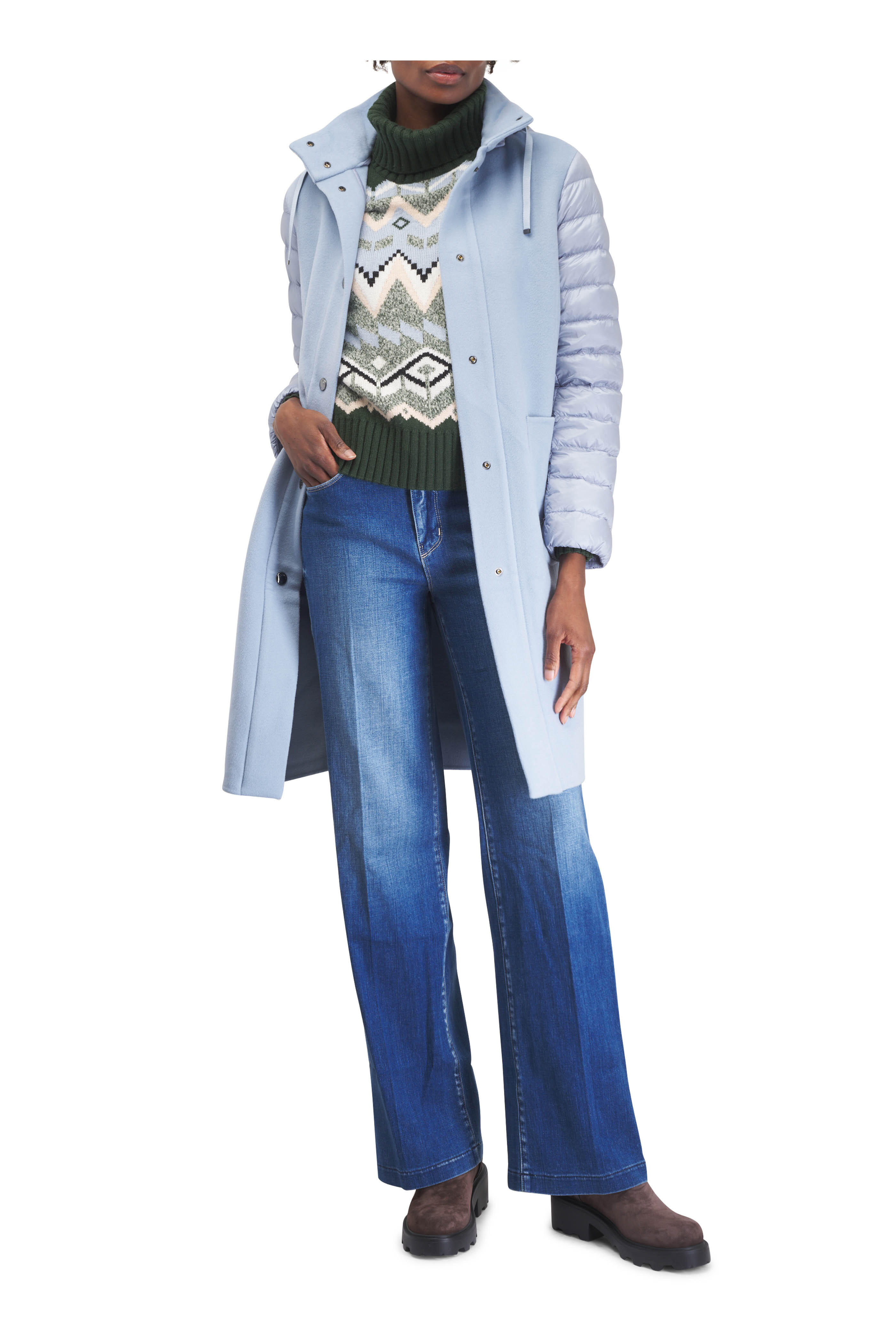 Bogner - Isy Light Blue Wool & Down Coat