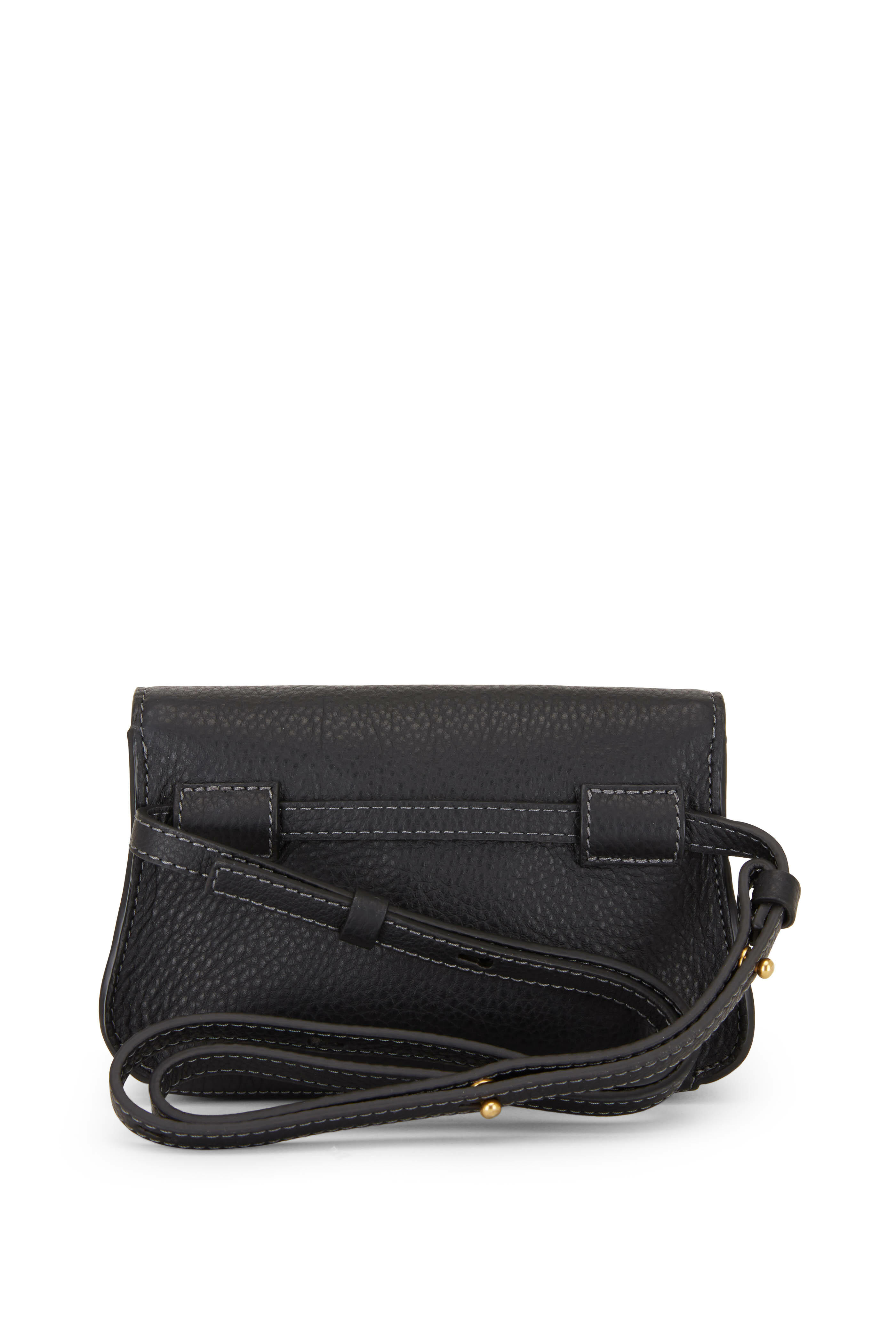 Chloé - Marcie Black Grained Leather Mini Belt Bag