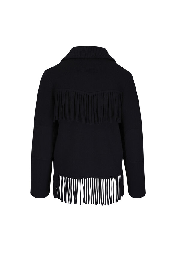 Guest in Residence Black Wool & Cashmere Western Fringe Jacket - view 3