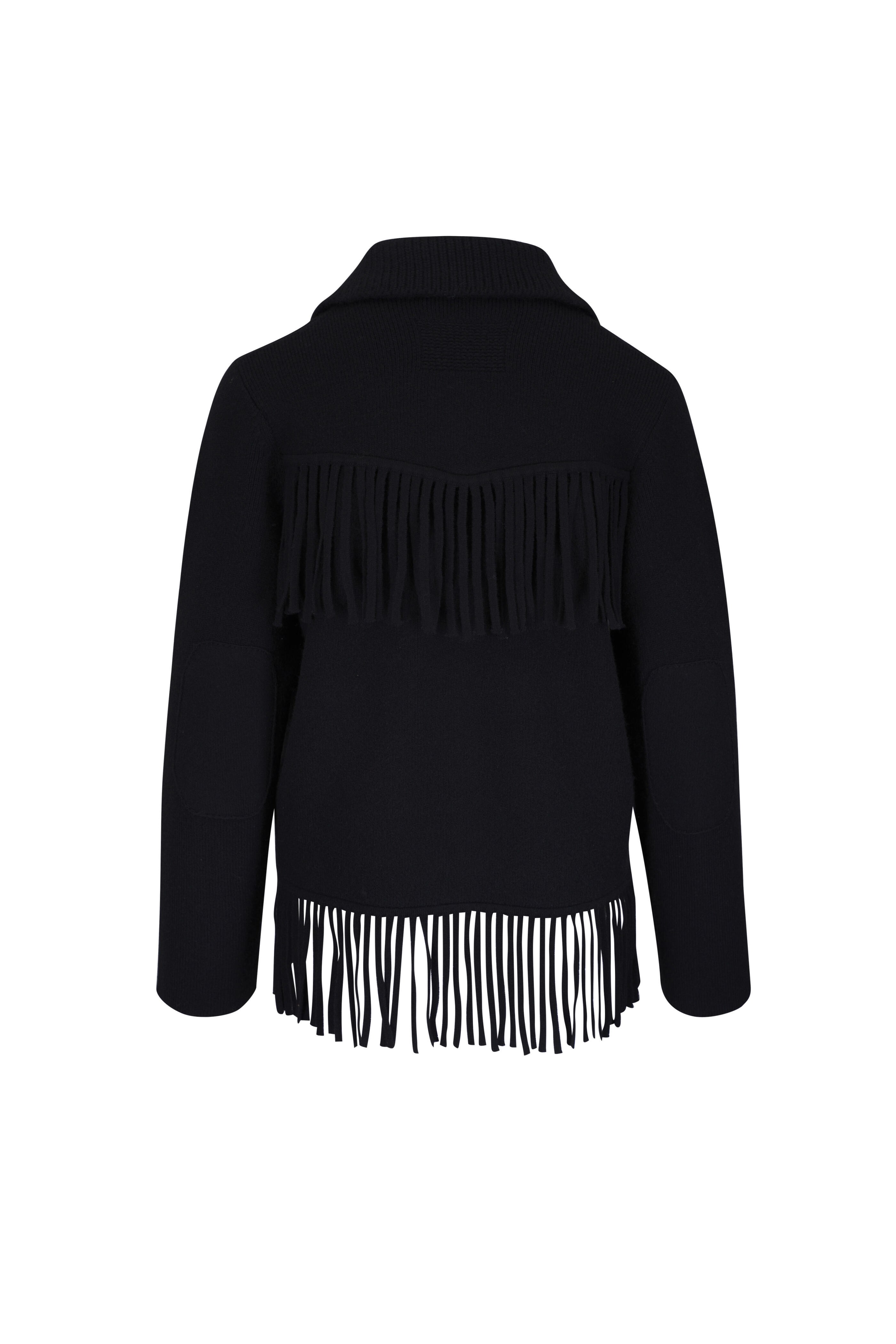Guest in Residence - Black Wool & Cashmere Western Fringe Jacket