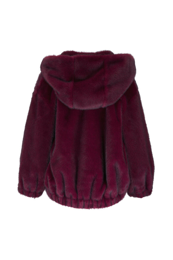 Antonelli Girella Dark Red Faux Fur Jacket - view 4