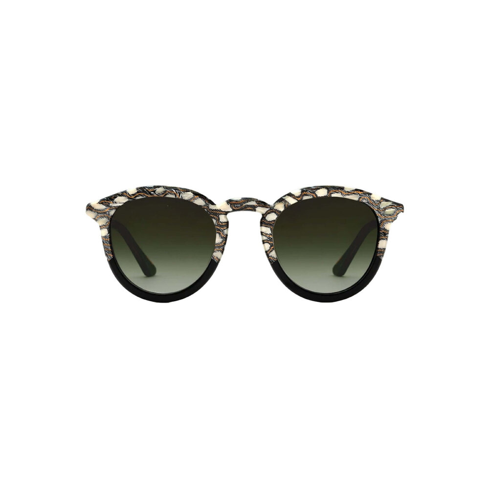 KREWE Collins Sunglasses in Stella to Black NEW KREWE Collins Round Monochromatic Acetate Sunglasses w  main image 4