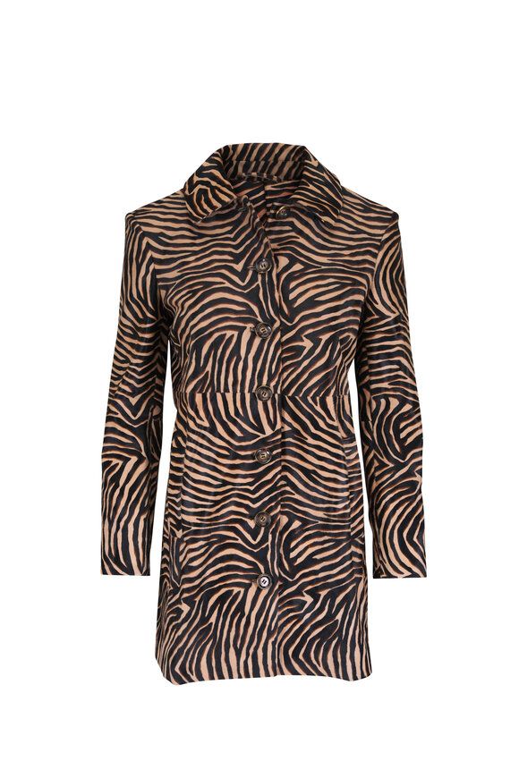 Veronica Beard Shelley Black & Tan Ziger Dickey Coat - view 1