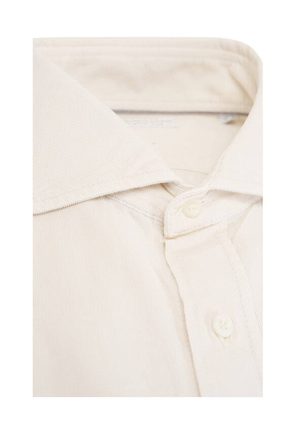 Brunello Cucinelli - White Slim Fit Sport Shirt | Mitchell Stores