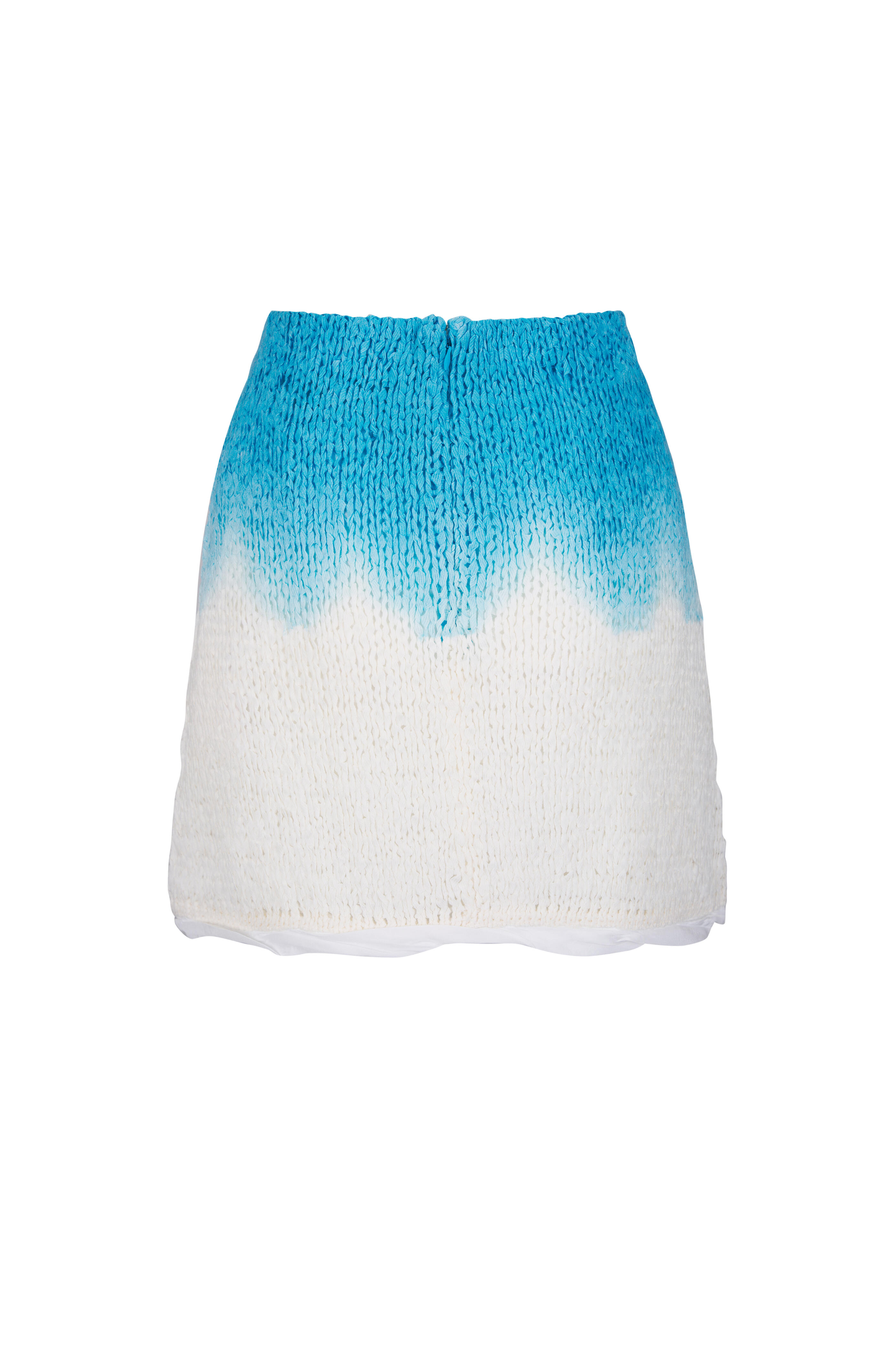 Bottega Veneta - Chalk & Skyline Blue Overdyed Knit Mini Skirt