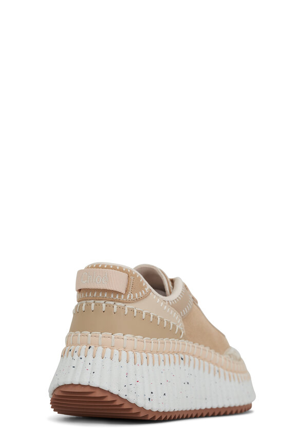 Chloé - Nama Blossom Beige Suede Sneaker