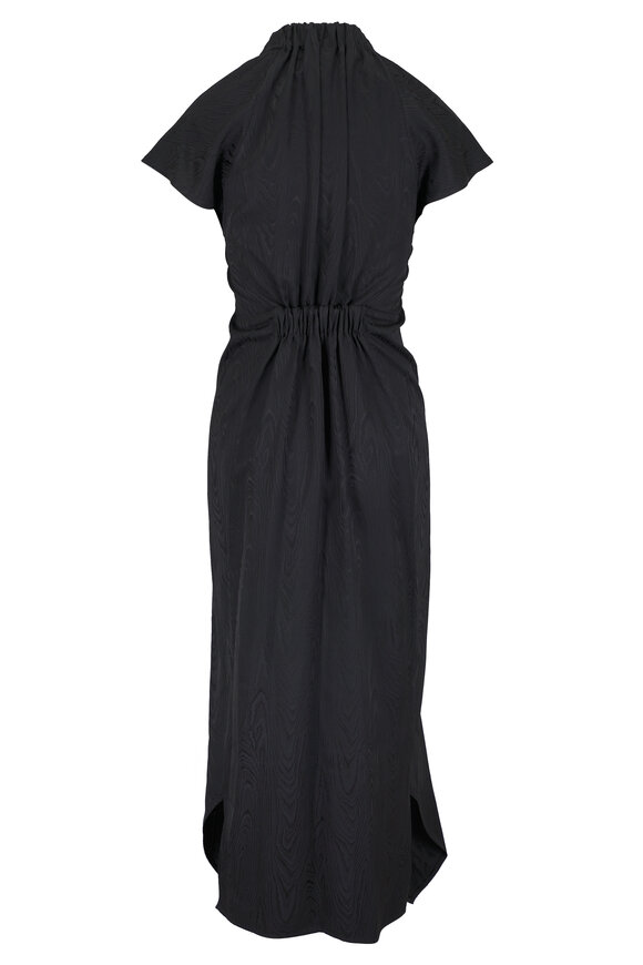 Zero + Maria Cornejo Stella Black Moire Ruched Dress - view 3