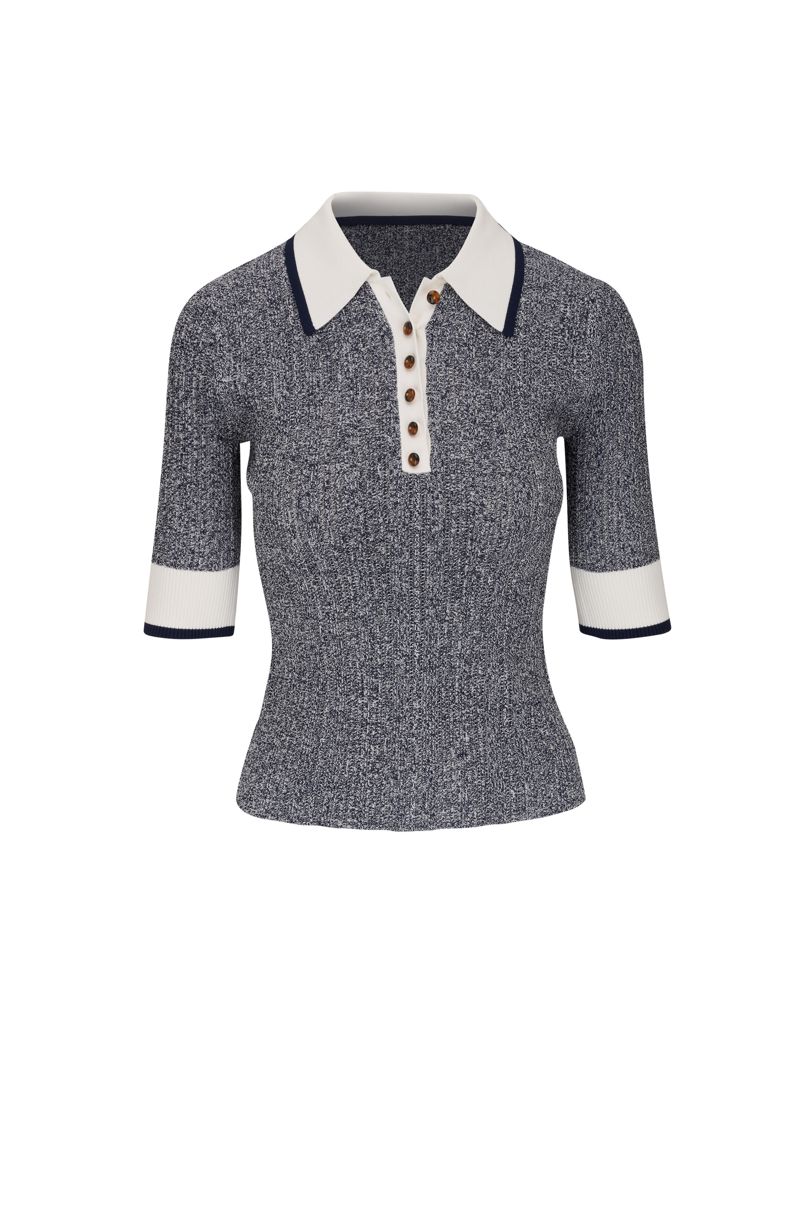 Veronica Beard - Soza Navy Multi Polo Top