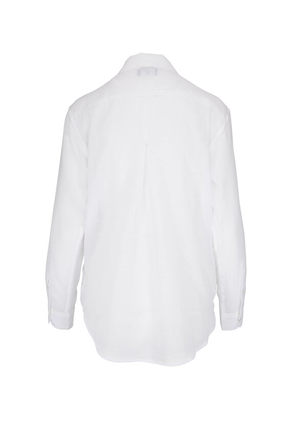 7 For All Mankind - White High Low Tie Front Shirt